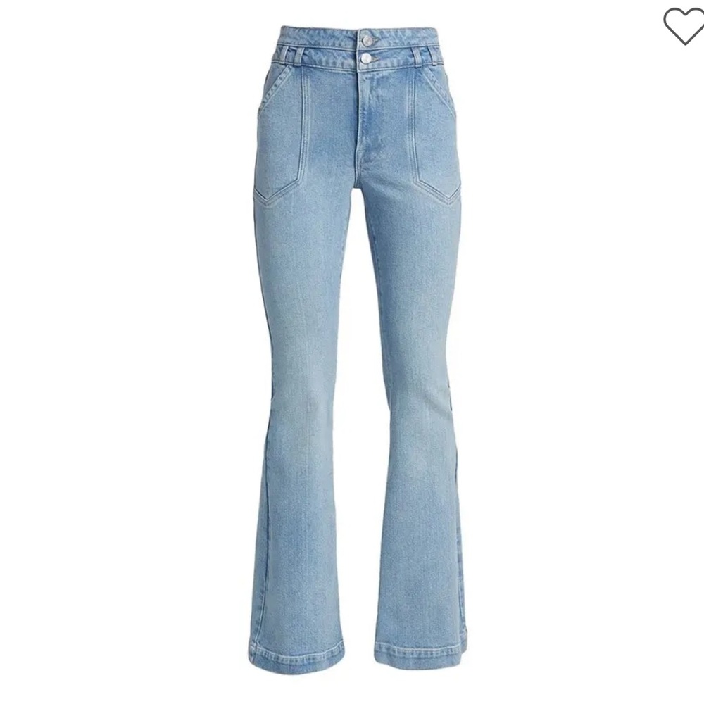 FRAME WOMEN'S DOUBLE-BUTTON MID-RISE FLARED JEANS IN CAYE size 26